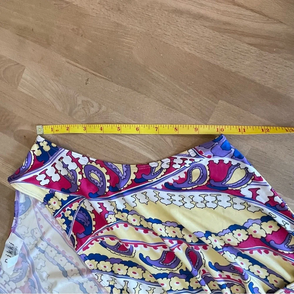 NWOT Nikki Poulos Maxi Dress 1X Plus Sleeveless V-Neck Paisley Floral Multicolor - Picture 10 of 10